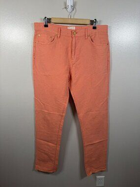 Sid Mashburn Slim Straight Pants Size 35x34 Canapa Canvas Coral Vacation Travel